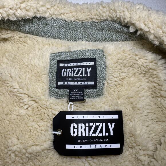 Vintage Grizzly Griptape Men’s Sherpa lined button-down jacket. Size XXL. NWT - Picture 6 of 11